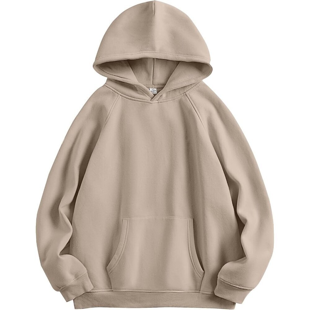 Women Deep Khaki Hoodies Oversized Fleece Long Sleeve Comfy Casual Sweatshirts